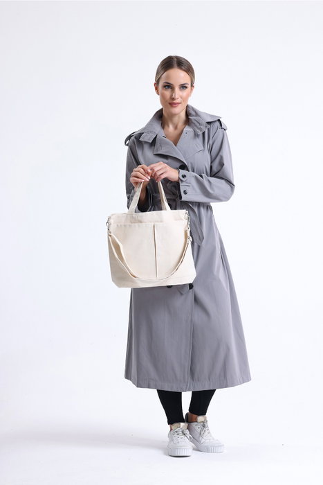 Zoozie Bags Bolso Tote de Lona Color Crema